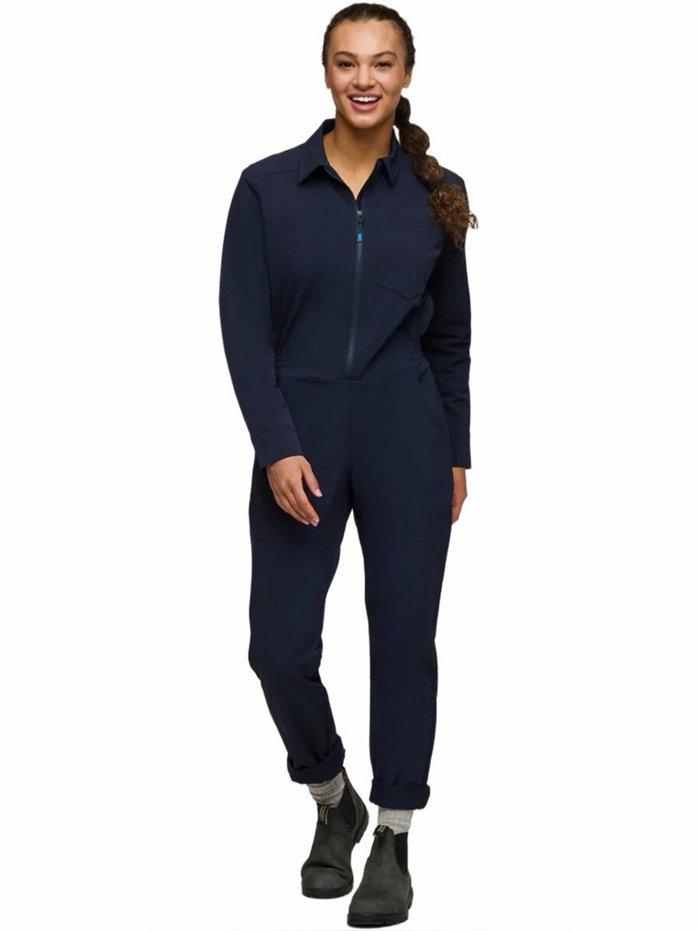 Cotopaxi Women's Navy Asombro Long-Sleeve Jumpsuit NWT